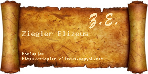 Ziegler Elizeus névjegykártya